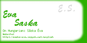eva saska business card
